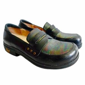 Alegria Taylor Iguana Sheen Leather Loafer Clog Shoes